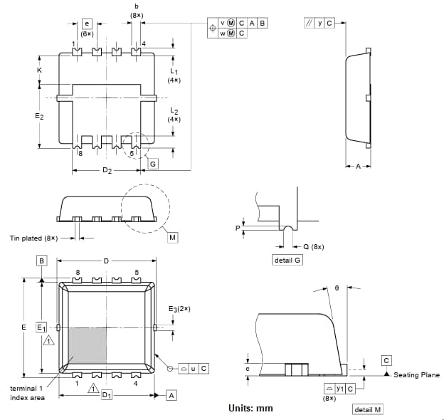 Mechanical Drawing - Nexperia BUK6Q8R2-30PJ MOSFET